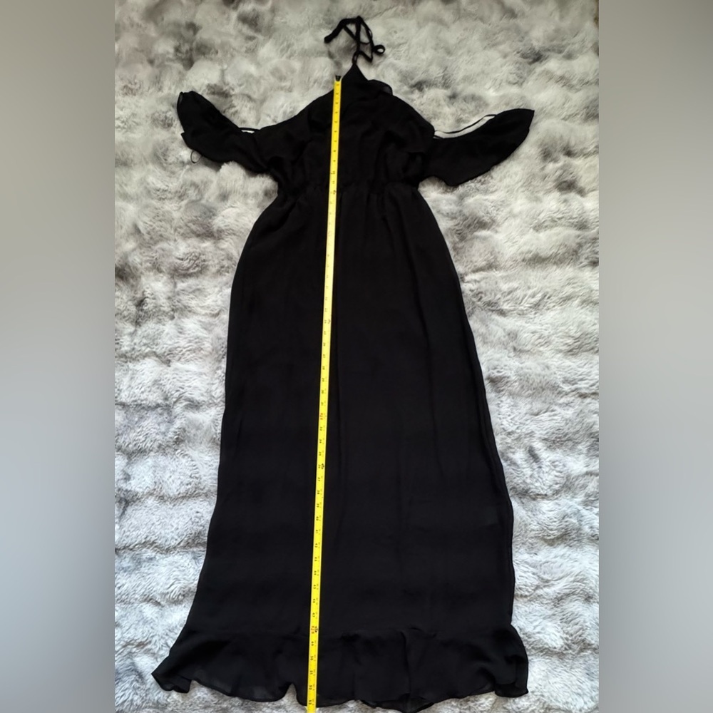 H&M Women Maxi black dress off shoulders Size 12 - Picture 7 of 9